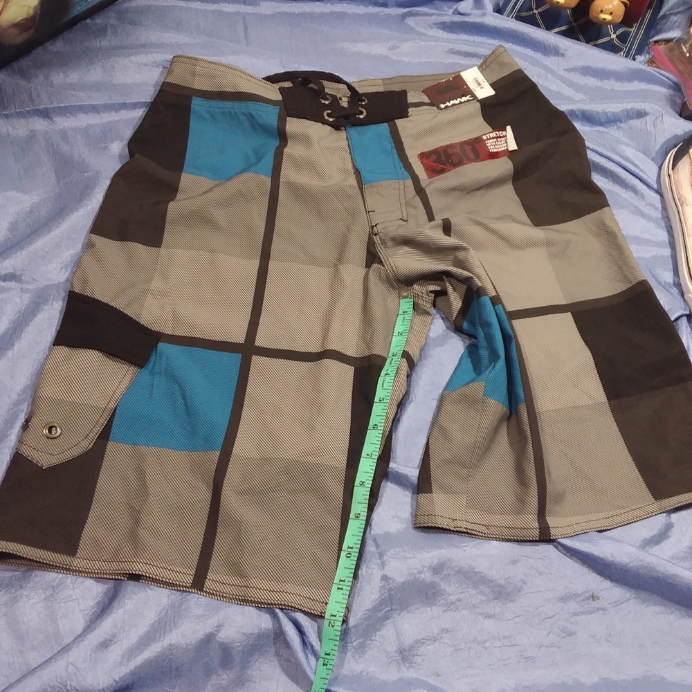 Hawk Board W30 L12 Shorts 360 Stretch Gray Black